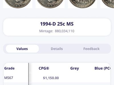 1994 D MS68 ICG Graded 25c