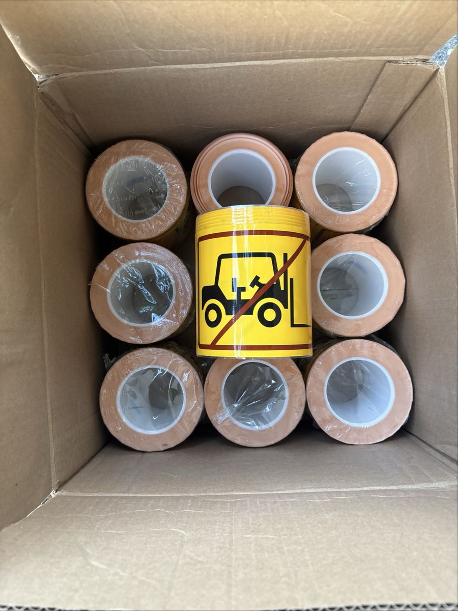 Box of Warning Tape Rolls - Forklift Prohibited Safety Tape