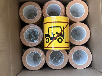 Box of Warning Tape Rolls - Forklift Prohibited Safety Tape