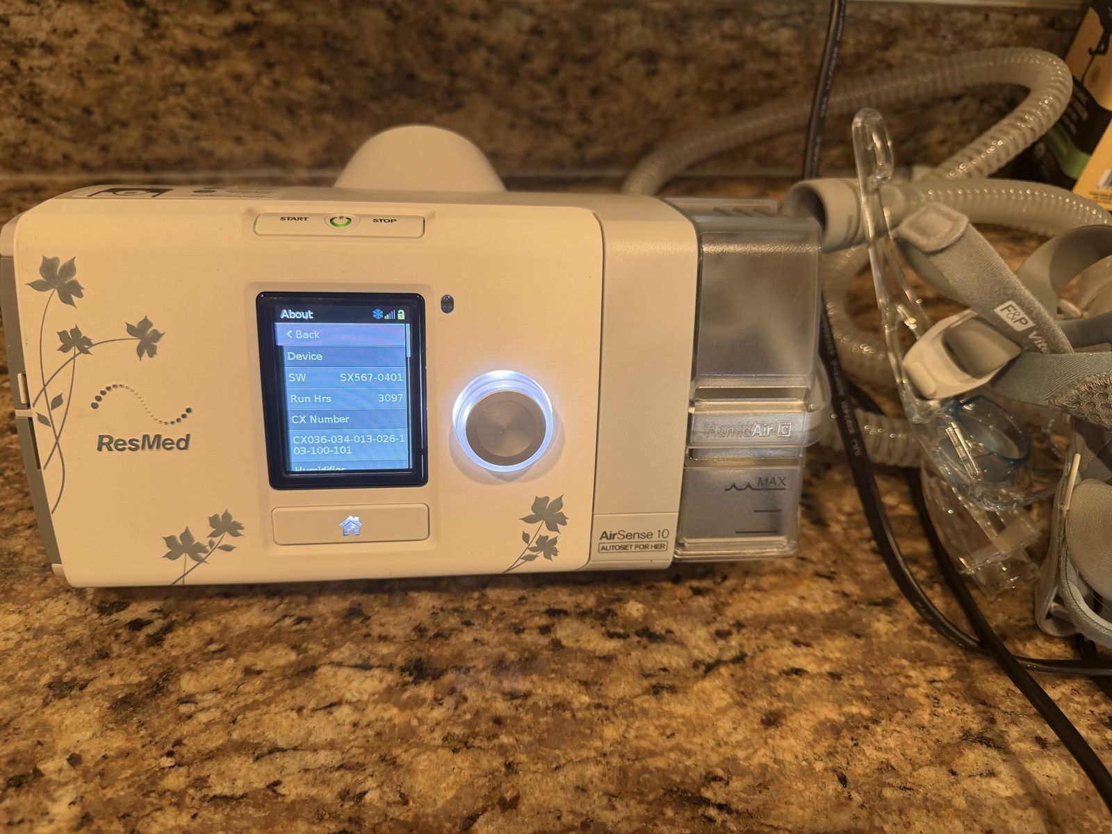 ResMed AirSense 10 AutoSet for Her CPAP Machine with Humidifier - Used, 3097 Run Hours.
