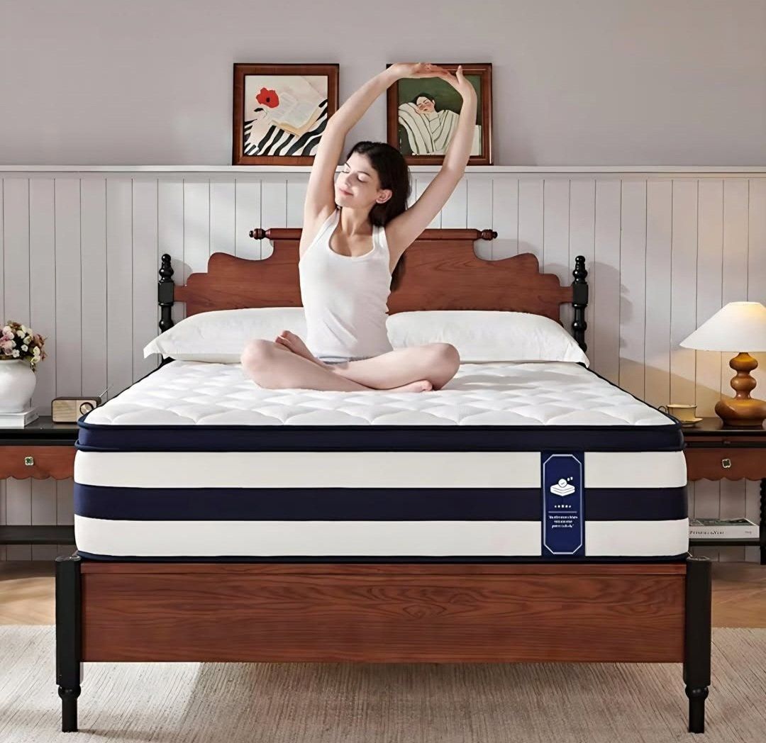 Twin Size Mattress, 12 Inch Gel Memory Foam Sprung Hybrid Mattress, Cooling and Pressure Relief for Breathable Sleep,