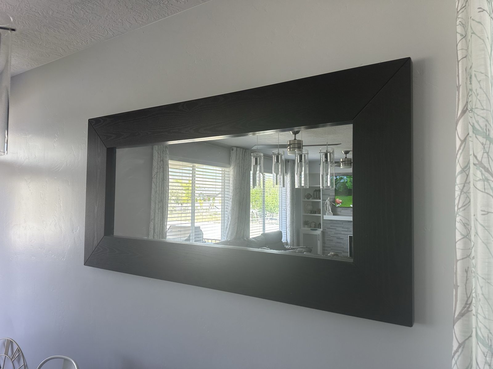 Large Mirror with Solid Wood Black Frame
