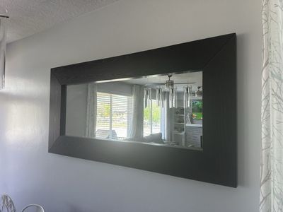 Large Mirror with Solid Wood Black Frame