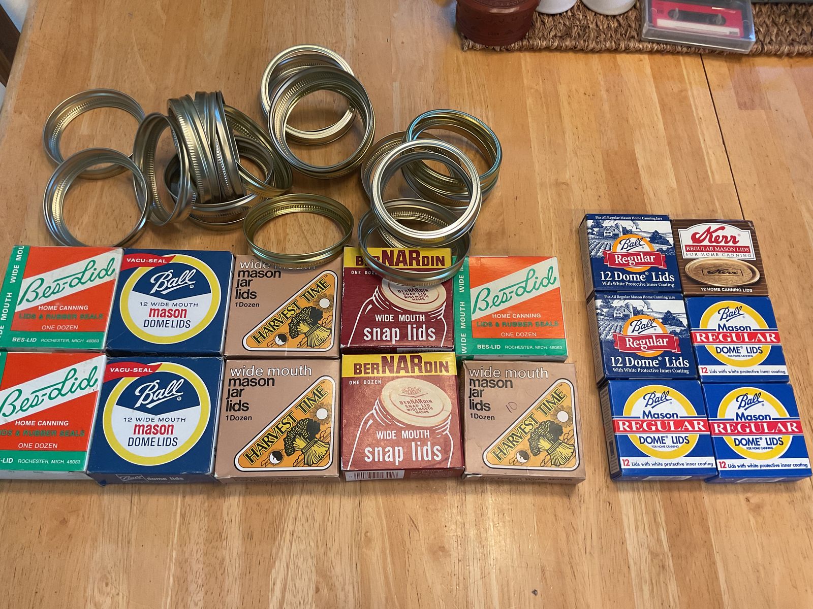 VTG 10 Wide Mouth & 6 Regular Canning Lids
