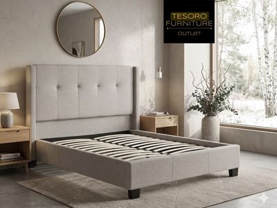 NEW UPHOLSTERED QUEEN BED WE OFFER DELIVERY