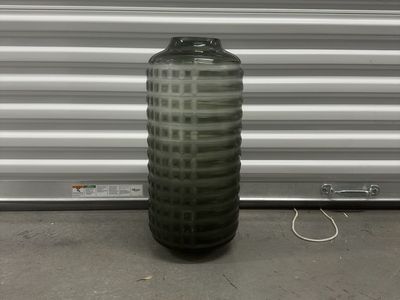 Large Green Textured Glass Floor Vase