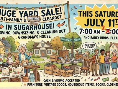 Multi family / moving Yard Sale in Sugarhouse 7/11