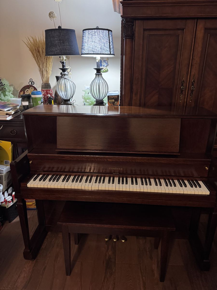 Conover piano with free delivery and free home tuning
