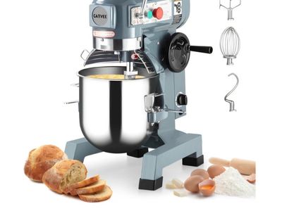 15 QT Commercial Food Mixer - Powerful 600W Motor, 3 Speeds, Stainless Steel Bowl & Attachments - Perfect for Bakeries, and Comm
