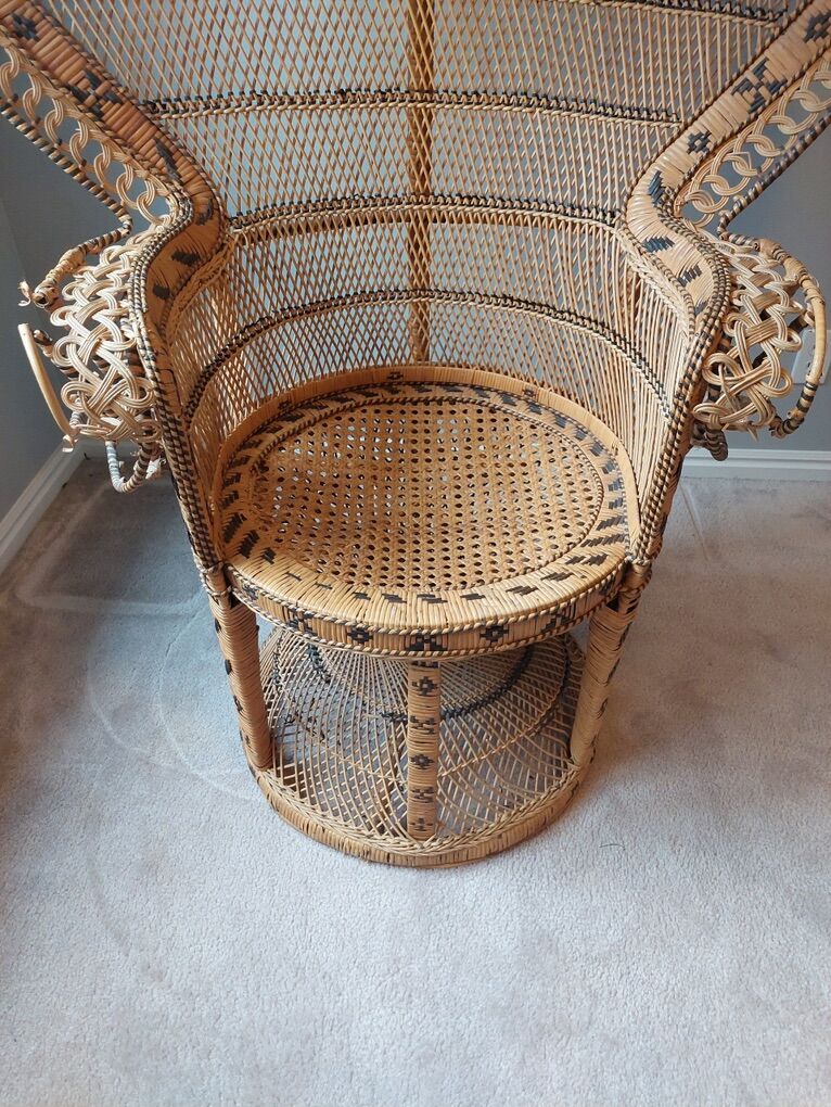Mid Century Modern Rattan Peacock Chair