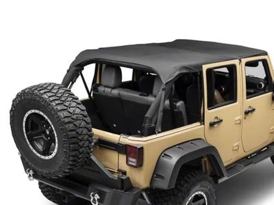 Smittybilt Extended Bikini Top Black Diamond for 2010-2018 Jeep Wrangler JK 4-Door
