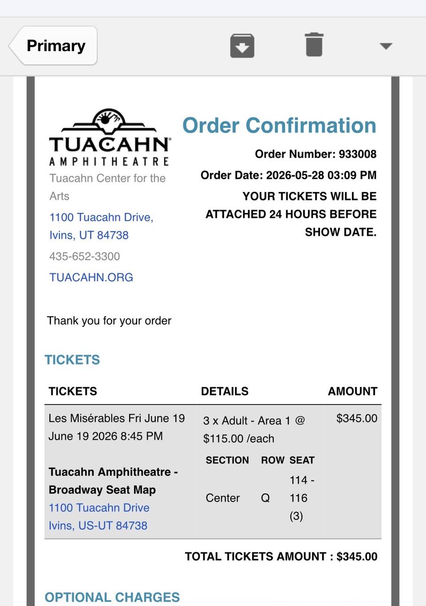 Les Mis tickets at Tuacahn