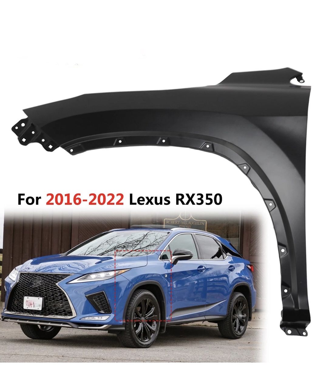 New Left Driver Side Fender for 2016-2022 Lexus RX350 - Primed Steel Replacement Panel