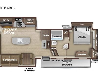 2020 Highland Ridge RV Open Range OF314RLS Fifth Wheel Front Bedroom|Kitchen Island|Rear Living Area
