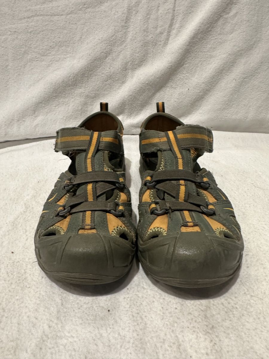 Merrell youth size 1 khaki with orange trim, water or hiking sand, sandals