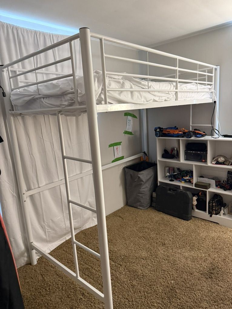 White Metal Twin Bunk