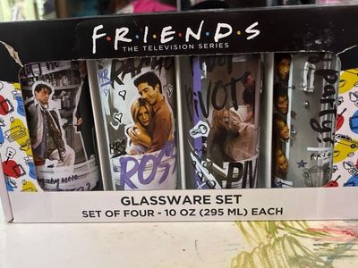 Friends The Television Series Glassware Set - Set of 4, 10 oz Glasses - New in Box