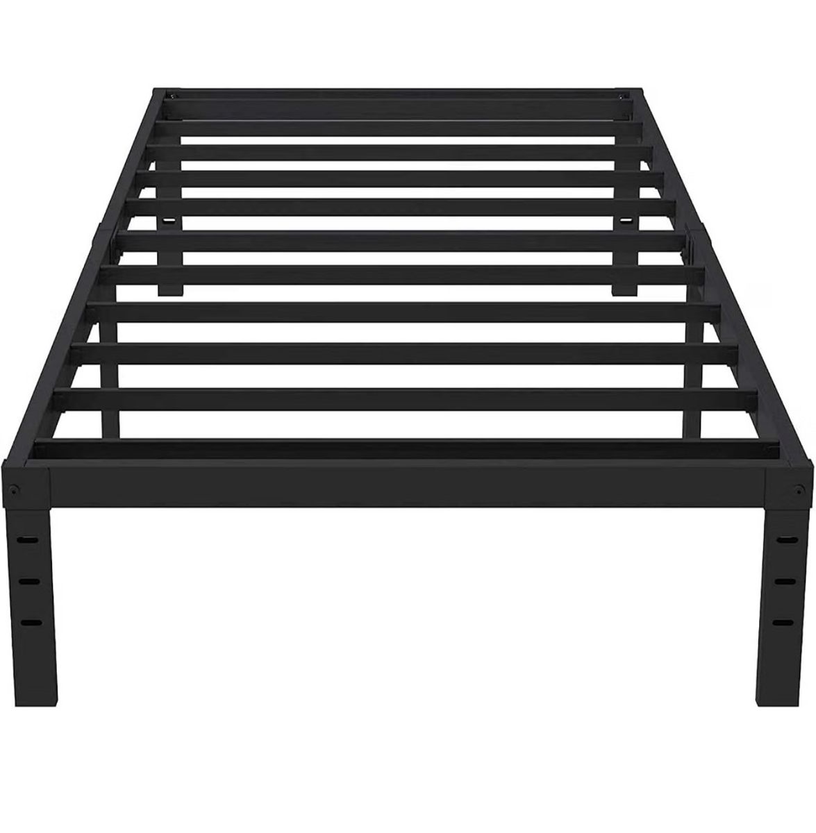 Twin XL Sturdy Black Metal Slat Bed Frame Platform Foundation