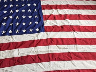 Vintage rare 48 star Large American presentation Flag with Fringe