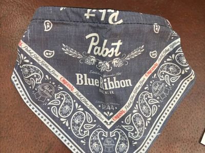 Pabst Blue Ribbon dog bandana collar