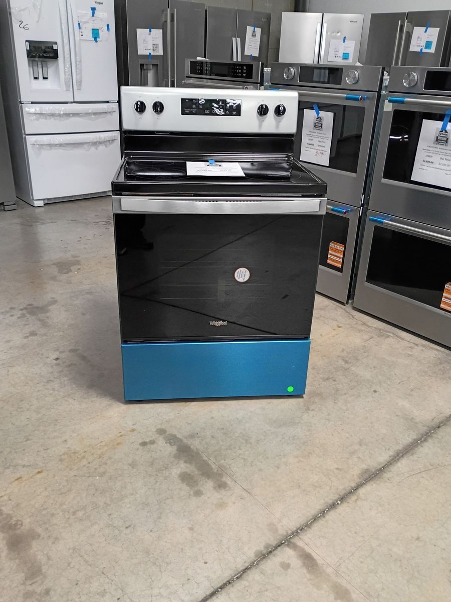 NEW WHIRLPOOL STAINLESS 5 BURNER ELECTRIC RANGE