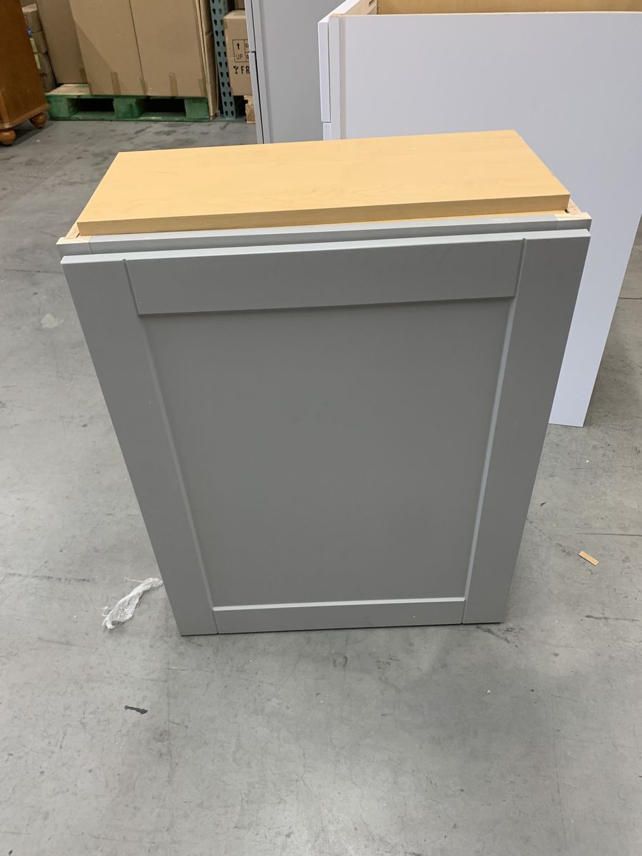 Hampton Bay Shaker 24 in. W x 12 in. D x 30 in. H Assembled Wall Kitchen Cabinet in Dove Gray