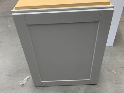 Hampton Bay Shaker 24 in. W x 12 in. D x 30 in. H Assembled Wall Kitchen Cabinet in Dove Gray