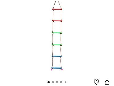 Rainbow Craft 6.6FT Kids Ninja Warrior Obstacle Course Swing Rope Ladder