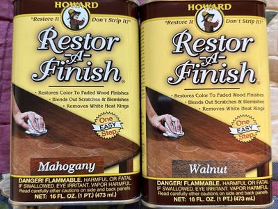Howard Restor-A-Finish: Mahogany & Walnut, 16oz Each - Restore Wood Finishes, Remove Scratches