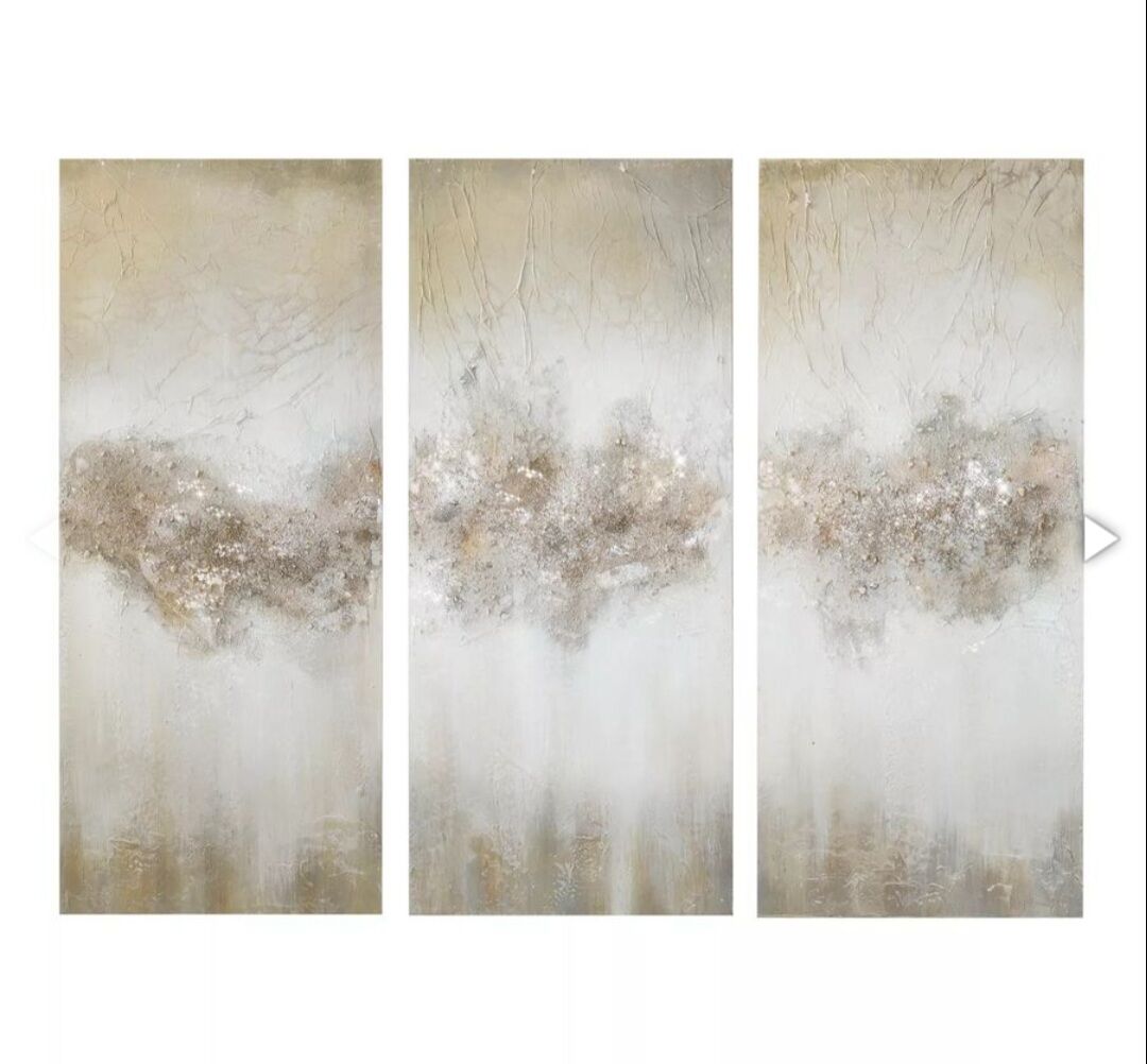 NEW Madison Park Wall Art 3 Piece Taupe Color