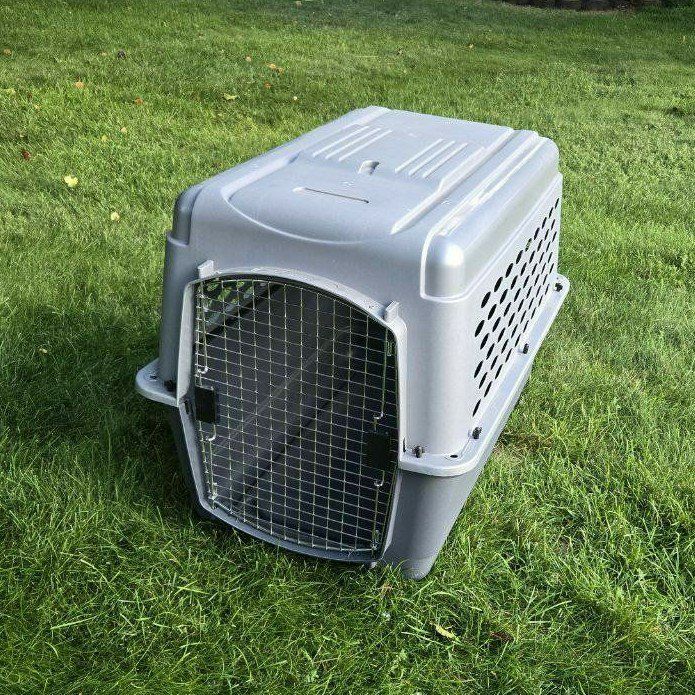 36" Large Petmate Plastic Dog Kennel Pet Cage Crate Travel Gray Airline Friendly
