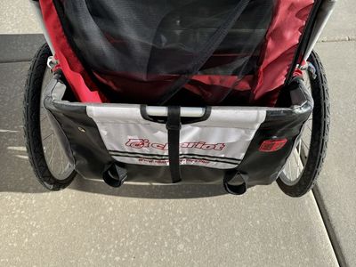 Chariot Double Child Stroller Jogger & Bike Trailer with Bike Attachment - Red/Black