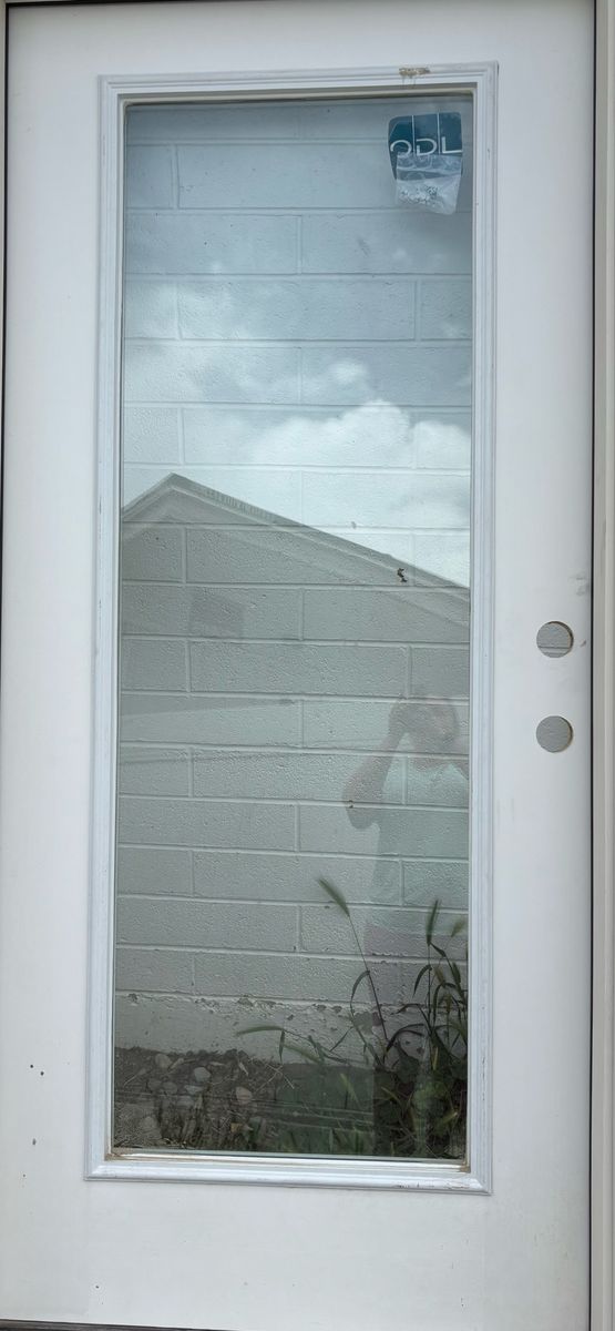 Exterior Full-Lite White Entry Door with Clear Glass - Left Hand Outswing, 32x80 Inches