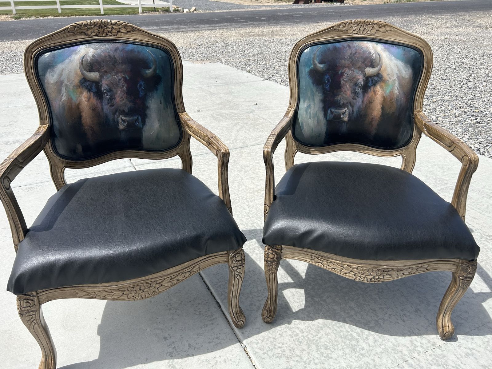 Custom Wood Buffalo Chairs