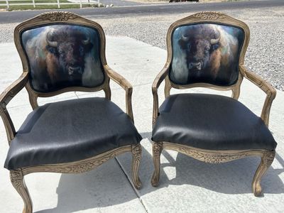 Custom Wood Buffalo Chairs