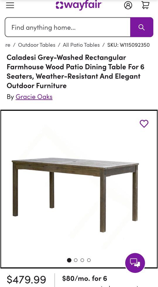 Farmhouse Patio Dining Table