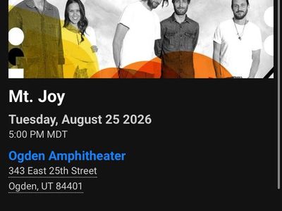 Mt. Joy Tickets $30 each - Ogden Amphitheater - Tuesday, August 25, 2026