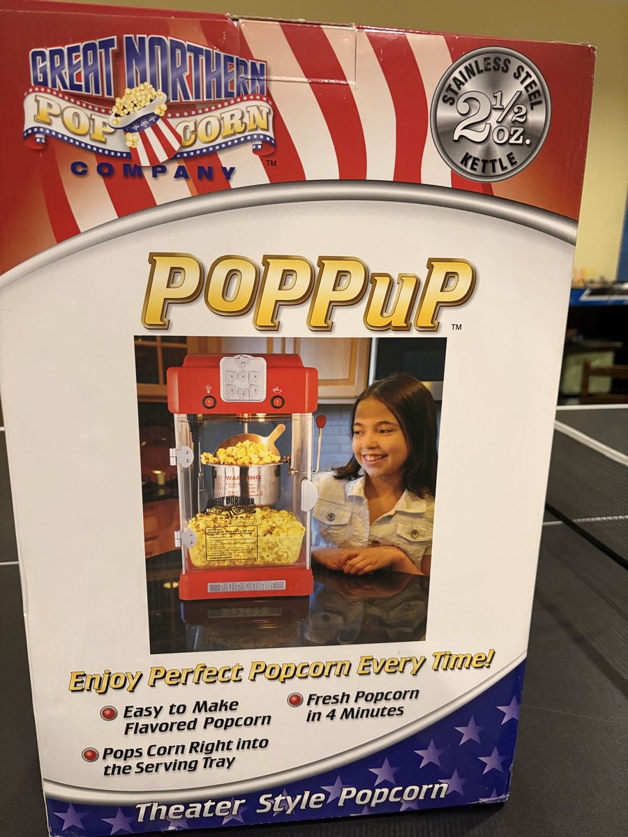 Great Northern Popcorn Company Pop Pup Kettle Popper - Theater Style Popcorn Machine