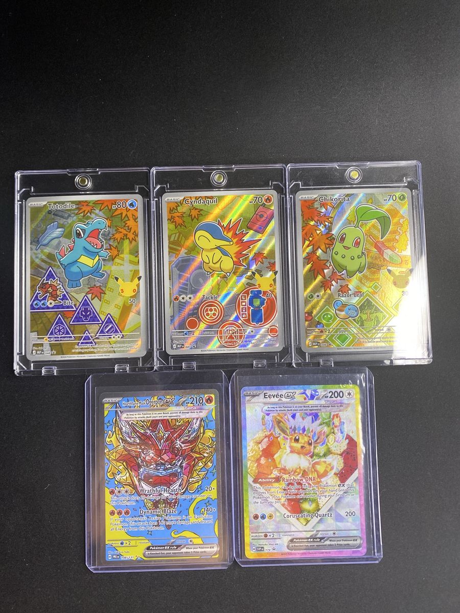 Pokémon TCG Lot: Eevee ex, Chikorita, Cyndaquil, Totodile, Hisuian Samurott VSTAR Cards