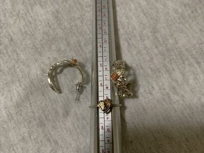 Black Hills Gold Earrings And Ring 925 12k