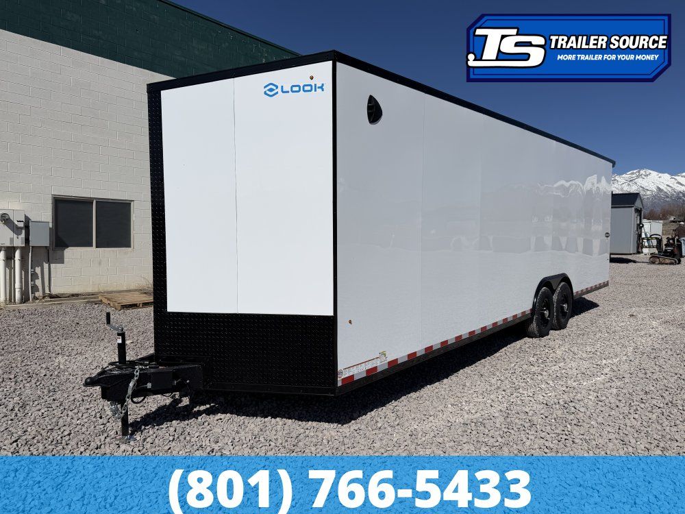 8.5x28 Look Element SE Enclosed Cargo Trailer - 7'6" Interior - 14K GVWR - .080 PolyCor, Black Out Package, Rear Spoiler w/ Load