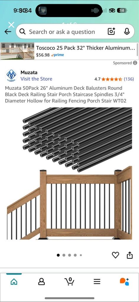 26 Aluminum Deck Balusters 50 Pack