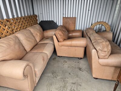 Leather couch loveseat chair.Free