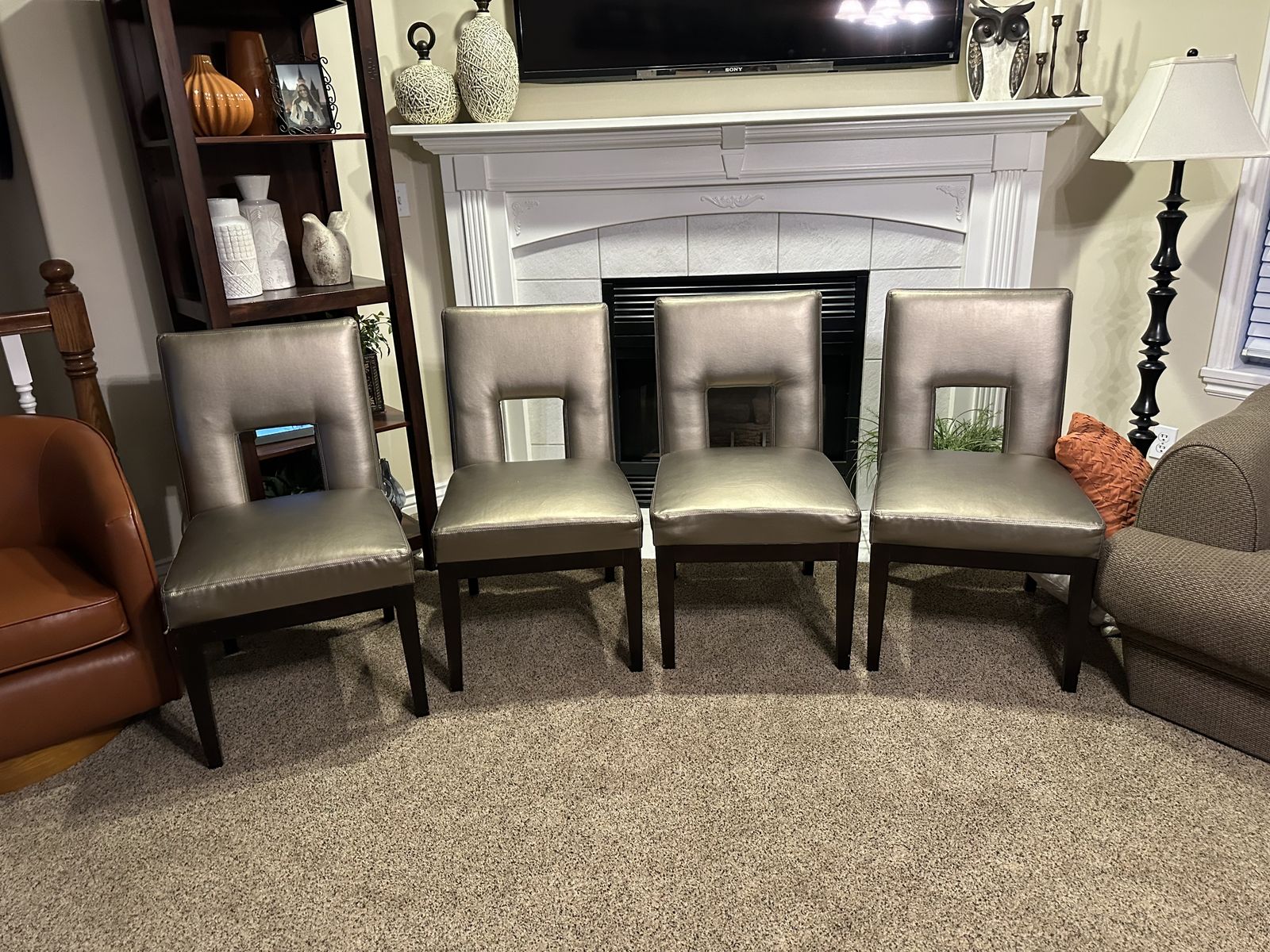 4 Metalic Chairs - Excellent Condition