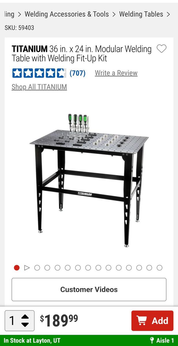 TITANIUM 36x24 in. Modular Welding Table with Fit-Up Kit - Precision & Versatility