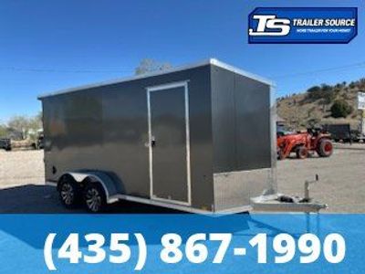 7x16 Look Vision Aluminum Enclosed Car Hauler Trailer - 7'0" Interior - 7K GVWR - Alloy Wheels, Rear Spoiler w/ Load Lights