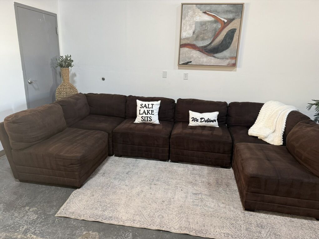 Modular Chocolate Sectional Sofa Couch Delivery