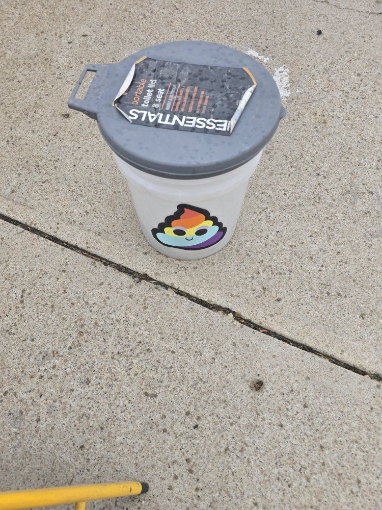 Essentials Portable Toilet Lid & Seat for 5-Gallon Bucket Camping/Emergency Rainbow Poop Emoji