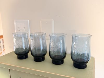 pfaltzgraff Set Of 4 Blue Floral vintaGe Drinkware