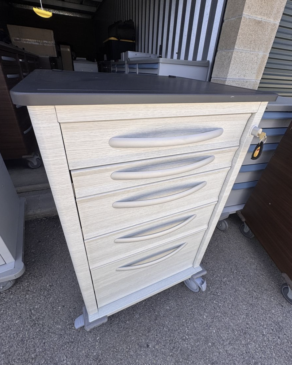 Tool and Storage Chest, Tool Box, Storage Cart, Chest with drawers and Rollers, 2 Colors Available.